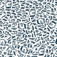 Stains Seamless Pattern. Hand Drawn Doodle Spots - Black and white Vector illustration