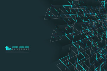 Abstract business technology of triangles pattern with green style presentation background. illustration vector eps10