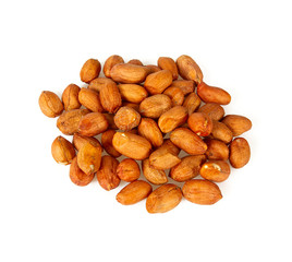roasted peanuts isolated on white background