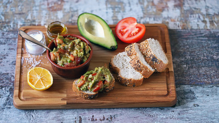 Fresh guacamole. Deep avocado guacamole. Keto diet. Keto snack.