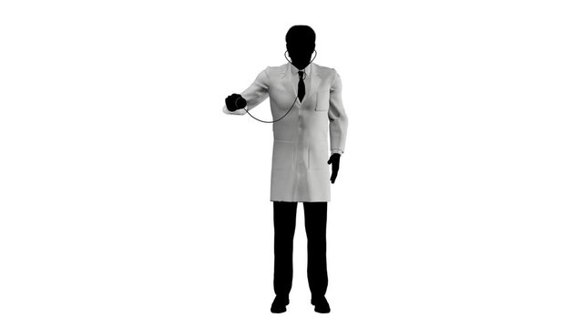 Doctor Silhouette with a stethoscop 2