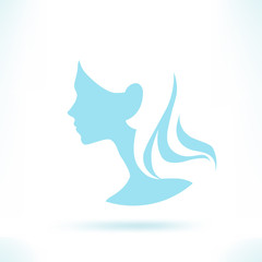 Logo icon, fashion illustration for beauty shop and hair salon