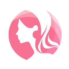 Logo icon, fashion illustration for beauty shop and hair salon