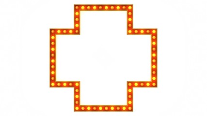 Red marquee light board sign retro on white background. 3d rendering