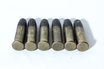 bullets isolated on white background