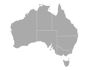 Karte von Australian Capital Territory in Australien
