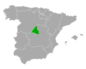 Fototapeta na wymiar Karte von Madrid in Spanien