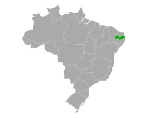 Karte von Paraiba in Brasilien