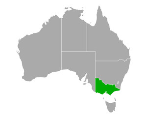 Obraz premium Karte von Victoria in Australien