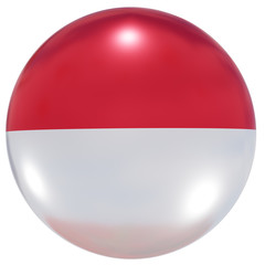 Obraz premium Indonesia national flag button