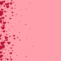 Red heart love confettis. Valentine's day gradient