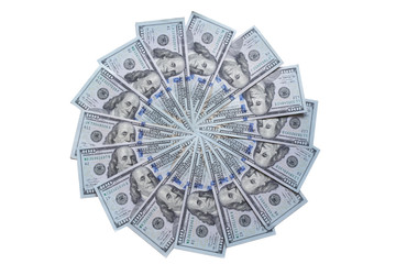 Mandala kaleidoscope from money. Abstract money background raster pattern repeat mandala circle. On...