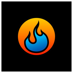 Fire logo vector, Flame logo design template, Icon symbol, Creative design