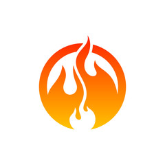 Fire logo vector, Flame logo design template, Icon symbol, Creative design