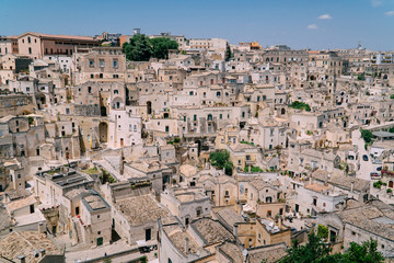 Panorama of the ancient City of Matera, Italy.