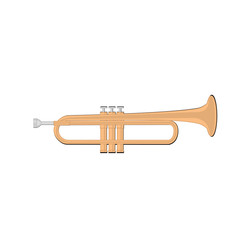 Musical trumpet. Musical instrument. Vector illustration