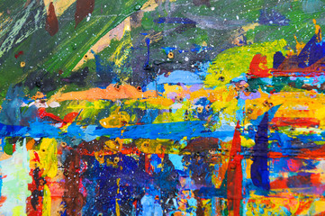 macro close up of different color oil paint