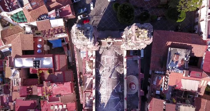 Taxco Mexico by drone on a sunny day.
