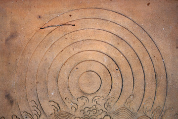 Fototapeta na wymiar Brown Cement floor - Circle patterns - Texture Background - Backdrop concept
