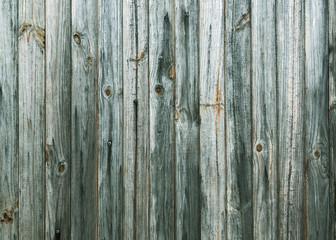 Matte wooden cracked texture with a green tint for the background, street fence board element. Grunge splash.