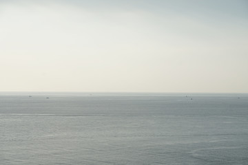 Tranquil scene of horizon seascape blue sea with clearly sky at phuket thailand - Blue gradient nature Backdrop background 