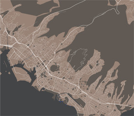 map of the city of Honolulu, Hawaii, USA