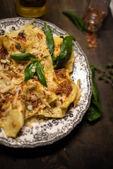 Delicious food pasta with tomatos