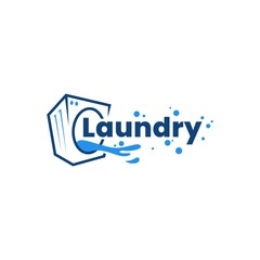 laundry washing machine water logo vector sign illustration