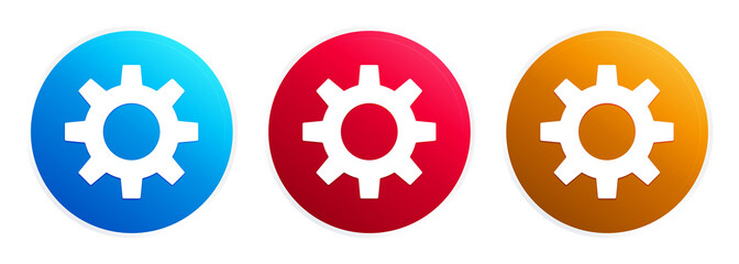 Settings icon premium trendy round button set