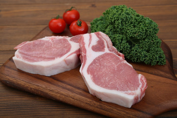 厚切りの豚肉