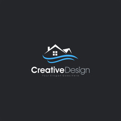 Real Estate Home Logo Water Resistance Design Vector EPS 10