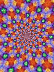 Colorful digital graphic kaleidoscope symmetry mandala style in laser light sunray trial pattern, Tie Dye , spiderweb art abstract background for art projects, banner, business,   card, 3D, template