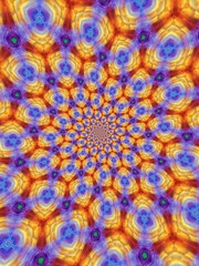 Colorful digital graphic kaleidoscope symmetry mandala style in laser light sunray trial pattern, Tie Dye , spiderweb art abstract background for art projects, banner, business,   card, 3D, template