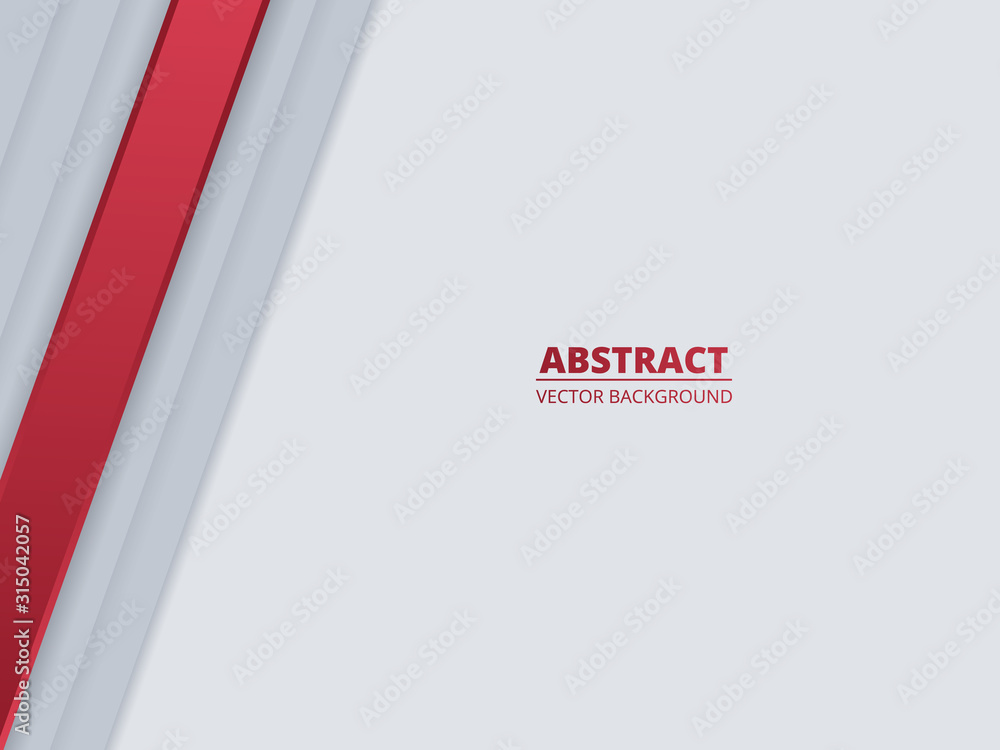 Aufkleber white abstract background with red light line on blank space. white luxury modern banner technology 