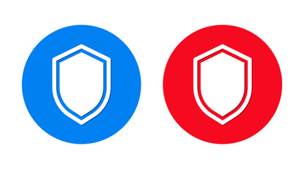 Shield icon flat trendy round button set