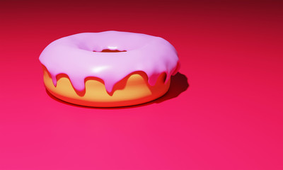 donut 3D rendering which is loved by Americans is made on