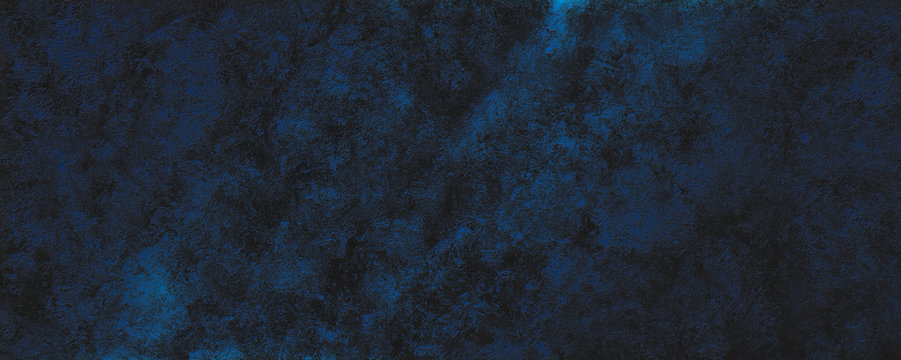 black paint abstract vintage style background texture with shiny blue