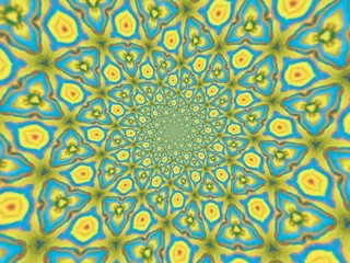 Colorful digital graphic kaleidoscope symmetry mandala style in laser light sunray trial pattern, Tie Dye , spiderweb art abstract background for art projects, banner, business,   card, 3D, template