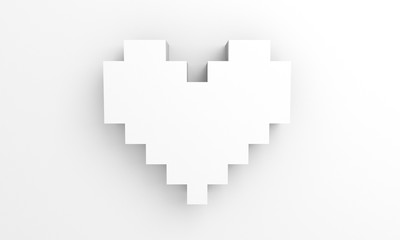 Fototapeta premium 3D pixel heart shape wallpaper background 