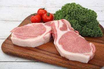 厚切りの豚肉