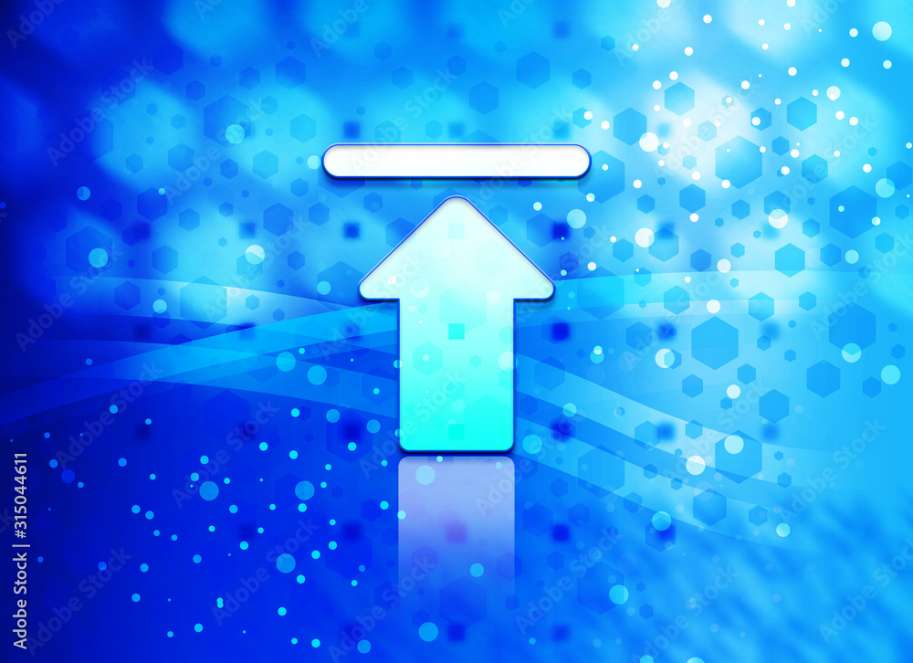 Wall mural upload icon abstract light cyan blue hexagon pattern background