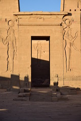 Ancient pharaohs Philae temple in Aswan Egypt in the river nile , old temple have hieroglyphs craved in its stones/Trajan's Kiosk / obelisk , Ancient Egypt Monuments 