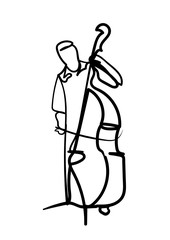 illustration of man with cello