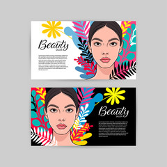 Two business cards for beauty salon
