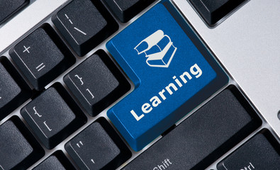 keyboard with learning key online education  concept image