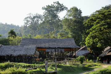 Fototapeta na wymiar 東南アジア、タイ、チェンマイの山岳民族村