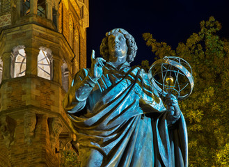 Monument to Nicolaus Copernicus at Market square in Torun.  Poland