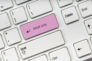 Adult only pink key button Online sex concept