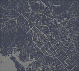 Fototapeta premium map of the city of Wuxi, China