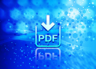 PDF document download icon abstract light cyan blue hexagon pattern background